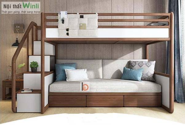 giường tầng thông minh cho phòng nhỏ