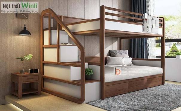 mẫu giường tầng thông minh 