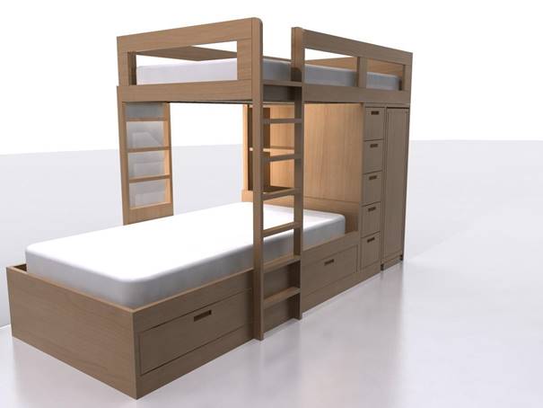 mẫu giường tầng thông minh 